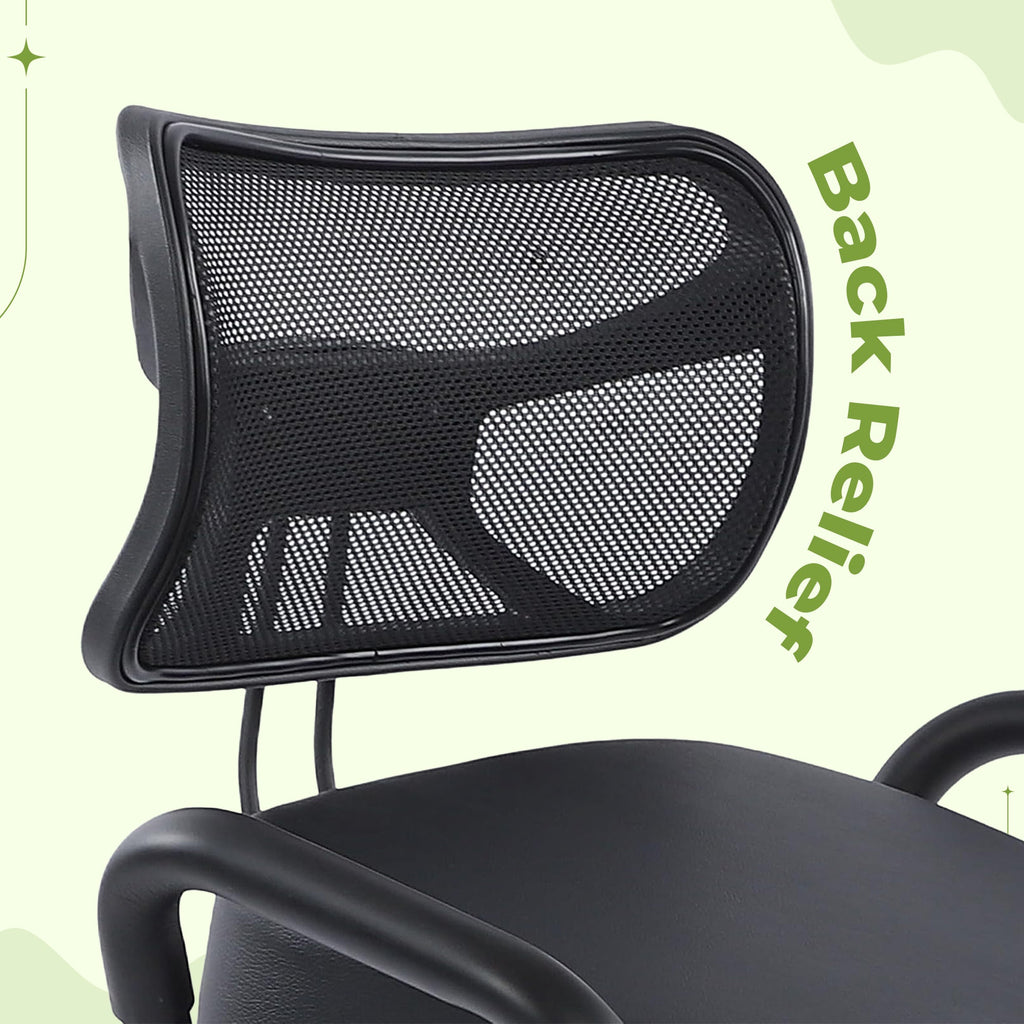 Kneeling Office Chair with Back Support - Stool with Smooth Casters