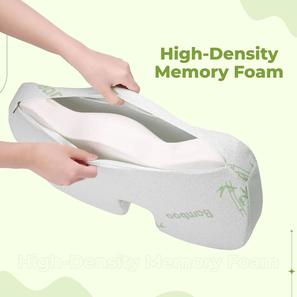 Back & Seat Cushion - Lower Back Cushion Support for Office Chair, Home, Car & Memory Foam Pillow Washable Cover