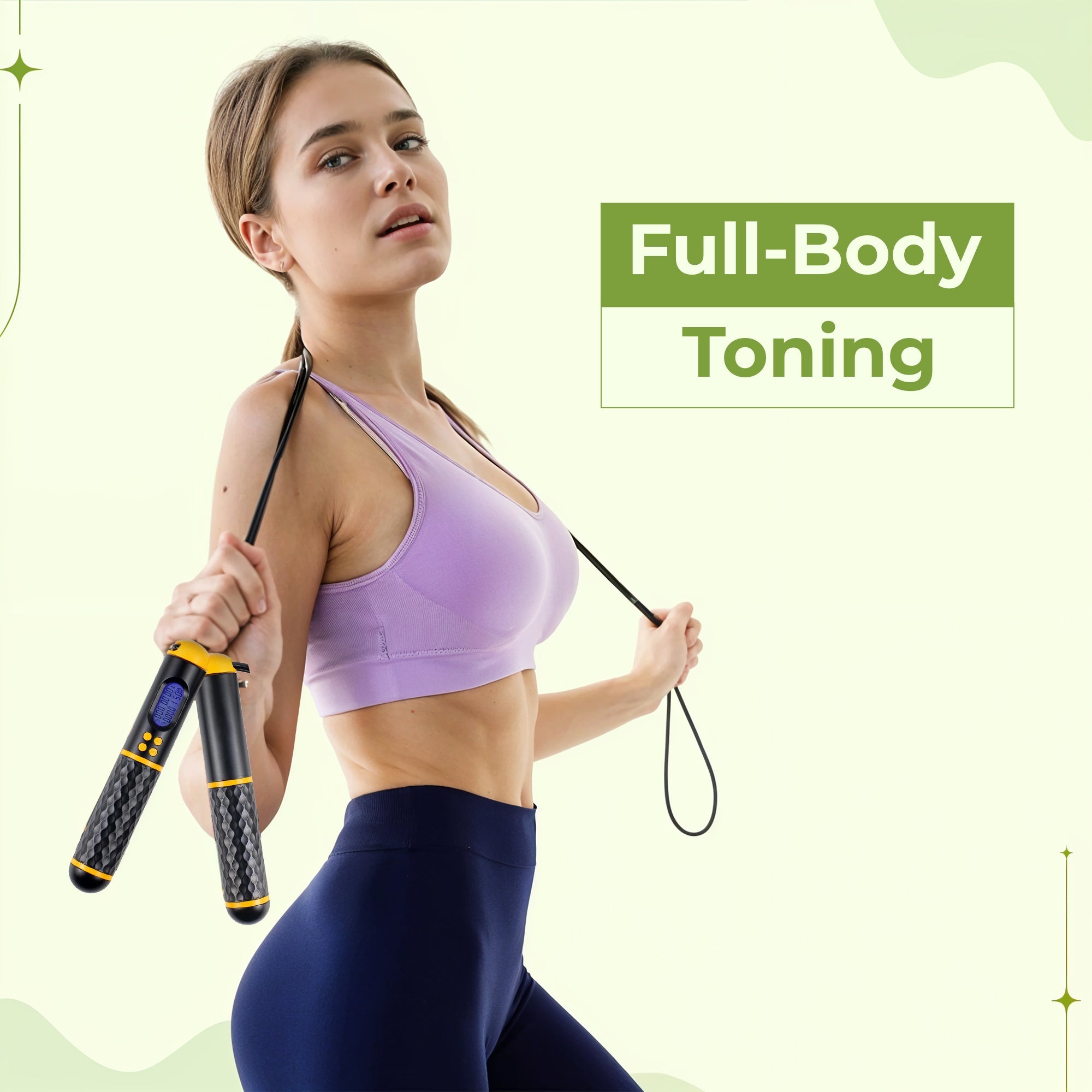 Jump Shape Rope - Adjustable Digital Counting Jump Rope and Vibration Reminder for Fitness, Exercise, Workout, Gym