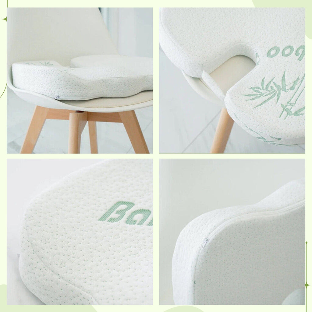Back & Seat Cushion - Lower Back Cushion Support for Office Chair, Home, Car & Memory Foam Pillow Washable Cover