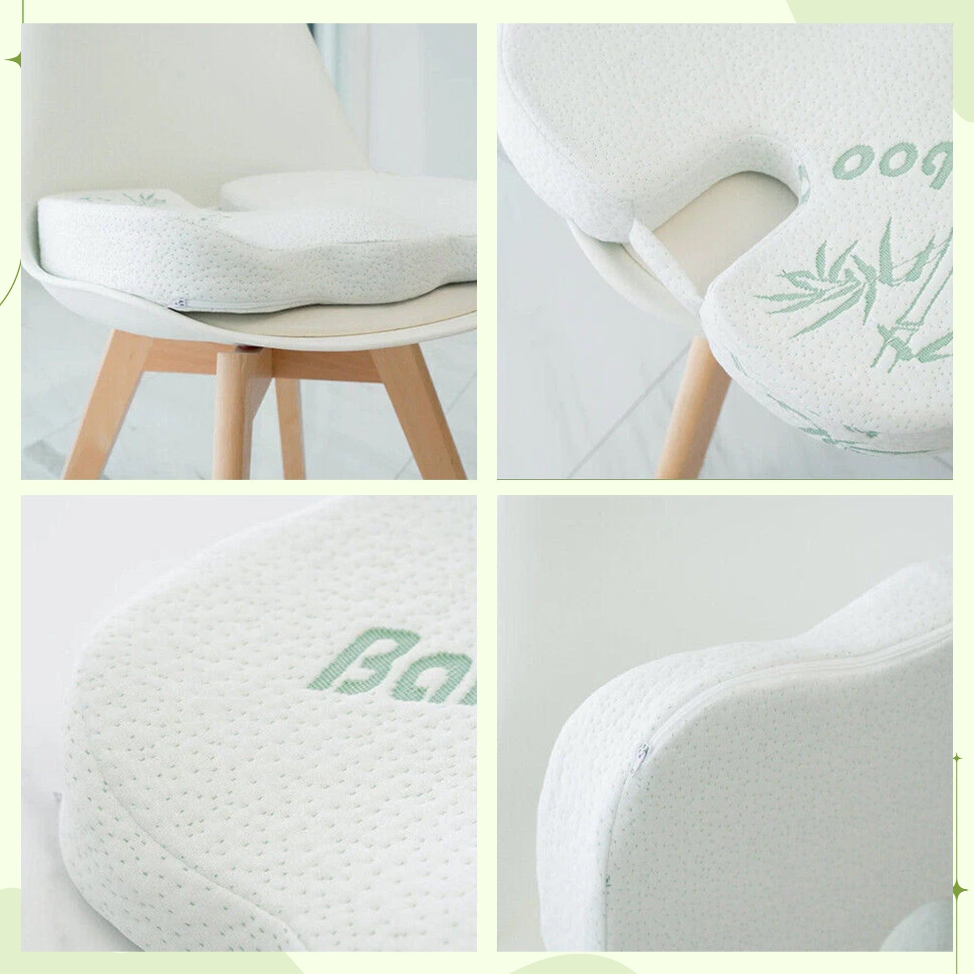 Back & Seat Cushion - Lower Back Cushion Support for Office Chair, Home, Car & Memory Foam Pillow Washable Cover