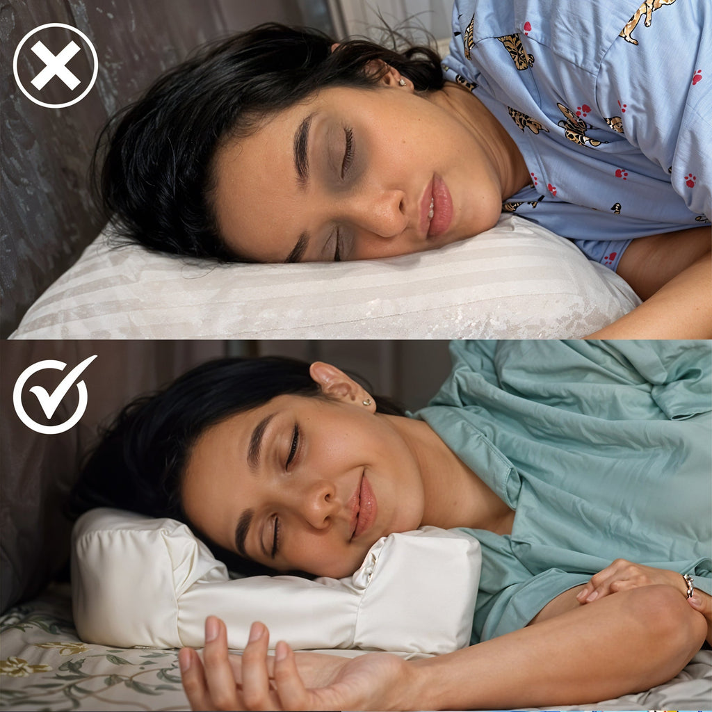 2 in 1 Beauty & Neck Relaxing Pillow with Satin Pillowcase