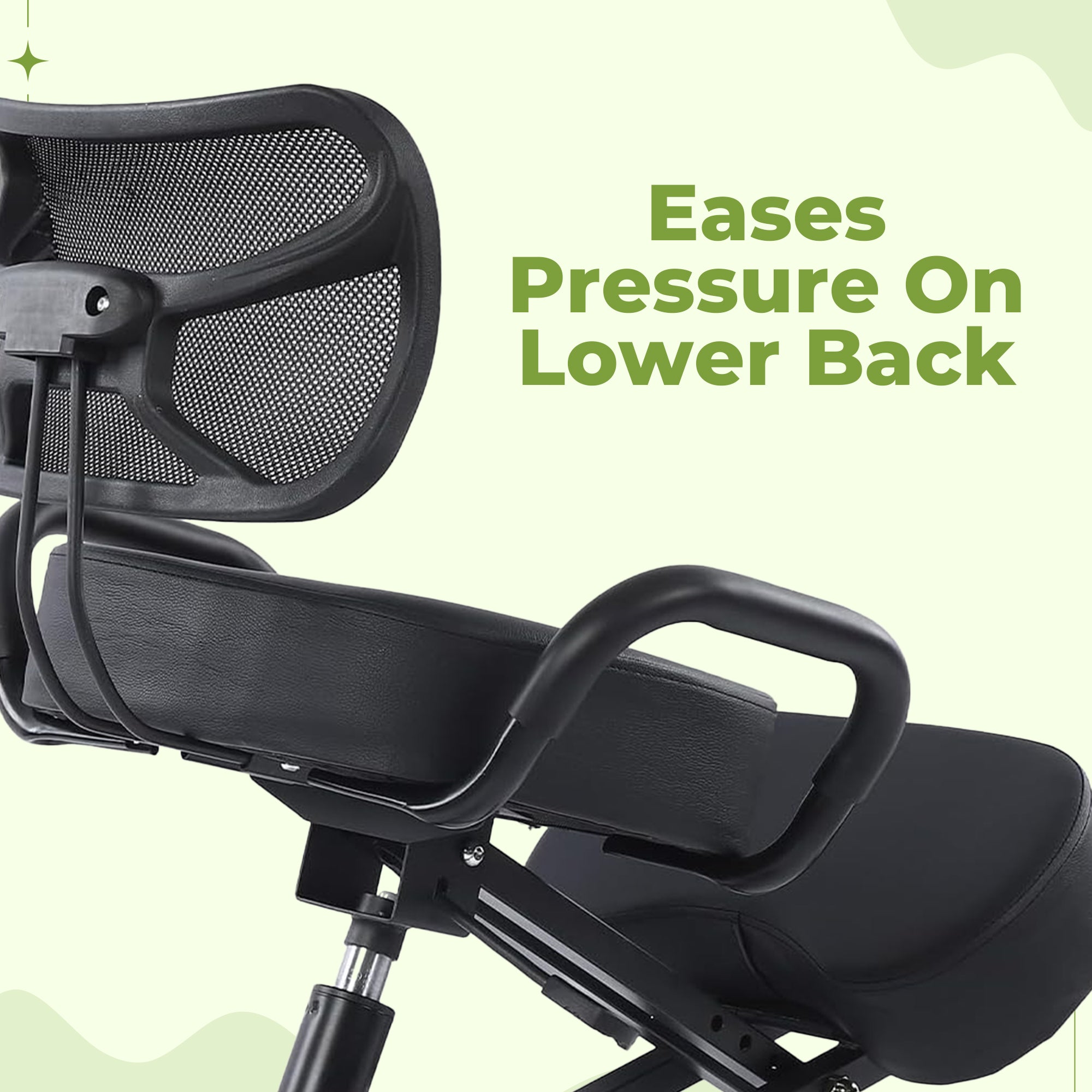 Kneeling Office Chair with Back Support - Stool with Smooth Casters