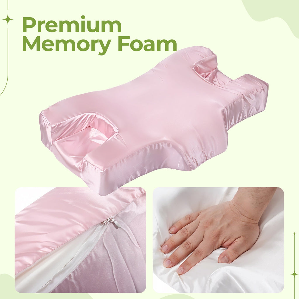 2 in 1 Beauty & Neck Relaxing Pillow with Satin Pillowcase