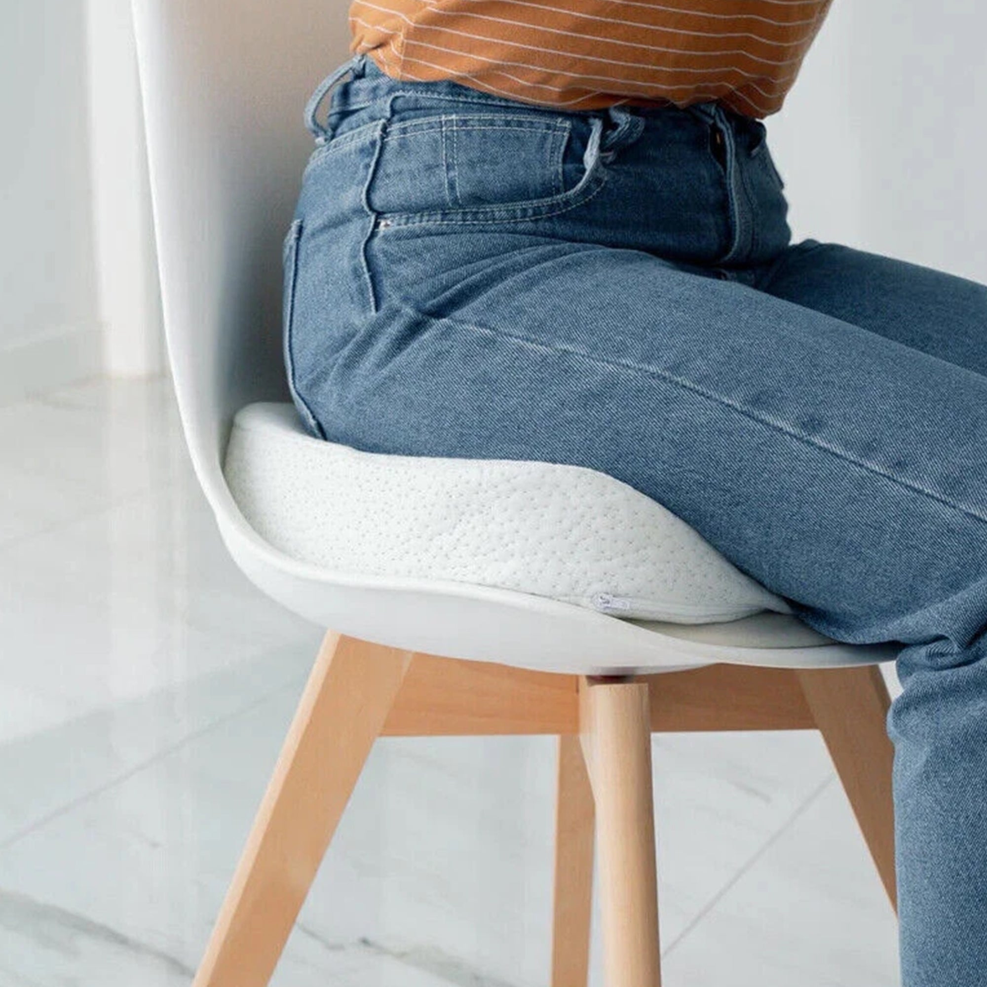 Back & Seat Cushion - Lower Back Cushion Support for Office Chair, Home, Car & Memory Foam Pillow Washable Cover