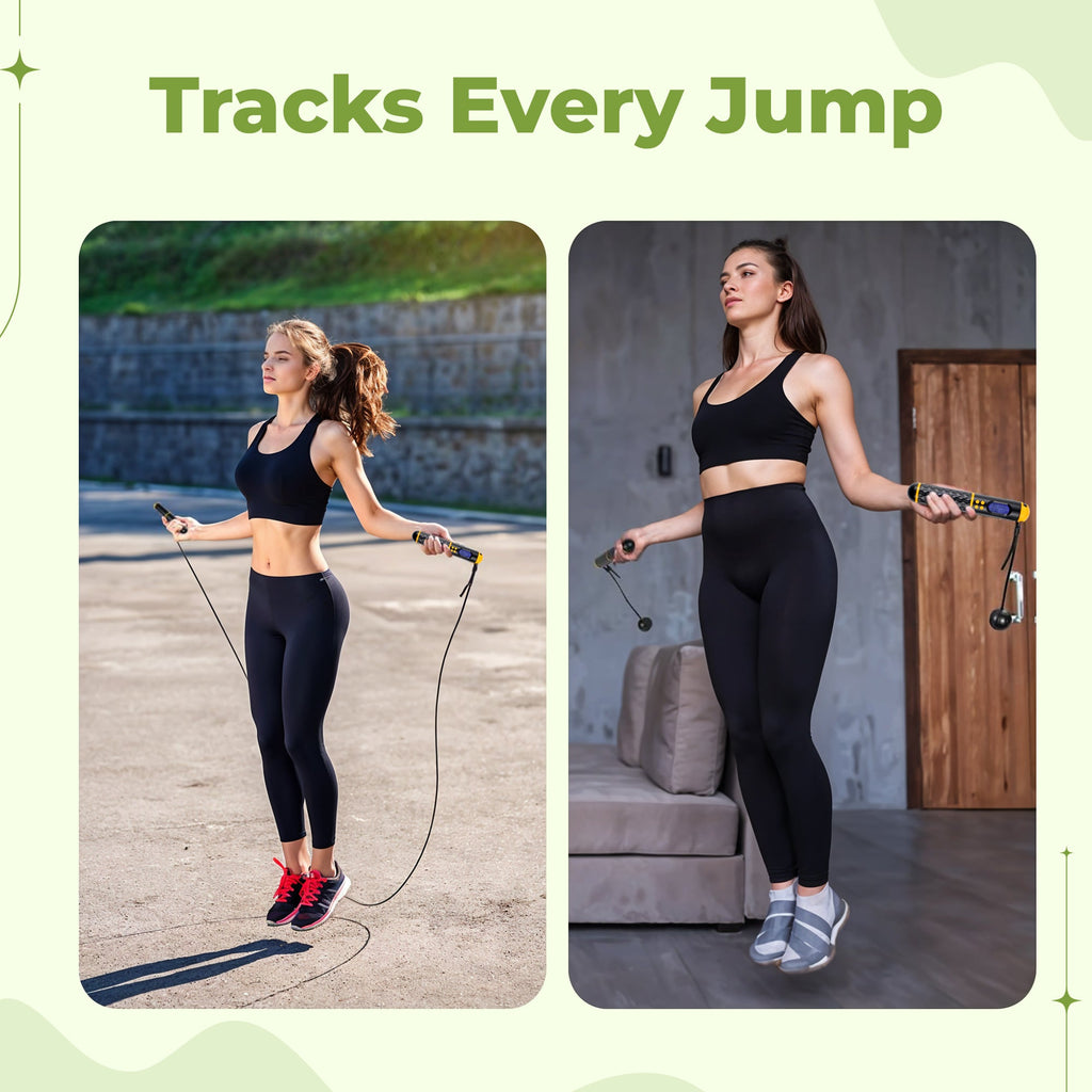 Jump Shape Rope - Adjustable Digital Counting Jump Rope and Vibration Reminder for Fitness, Exercise, Workout, Gym