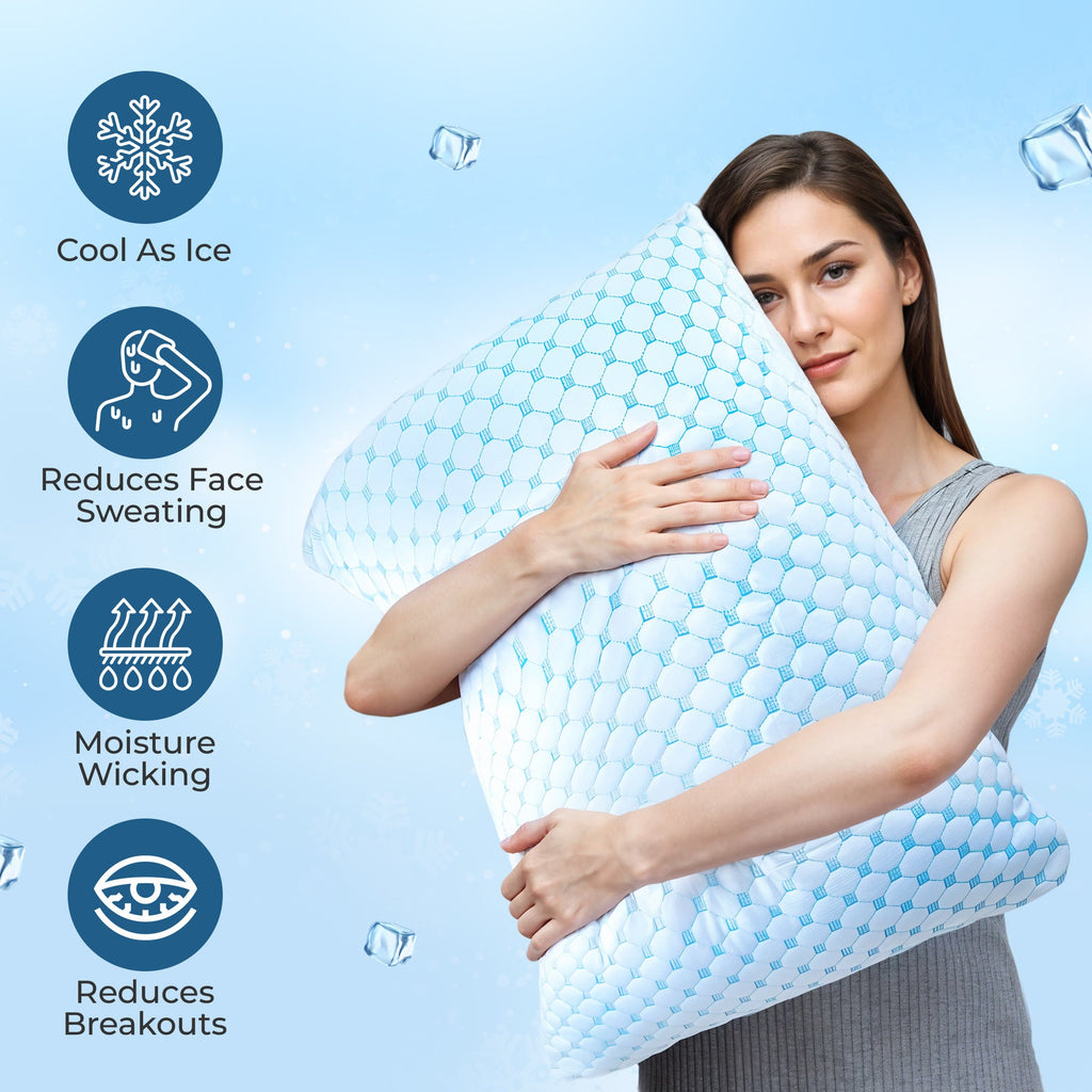 Cooling Gel Infused Pillow for Hot sleepers & Back Discomfort