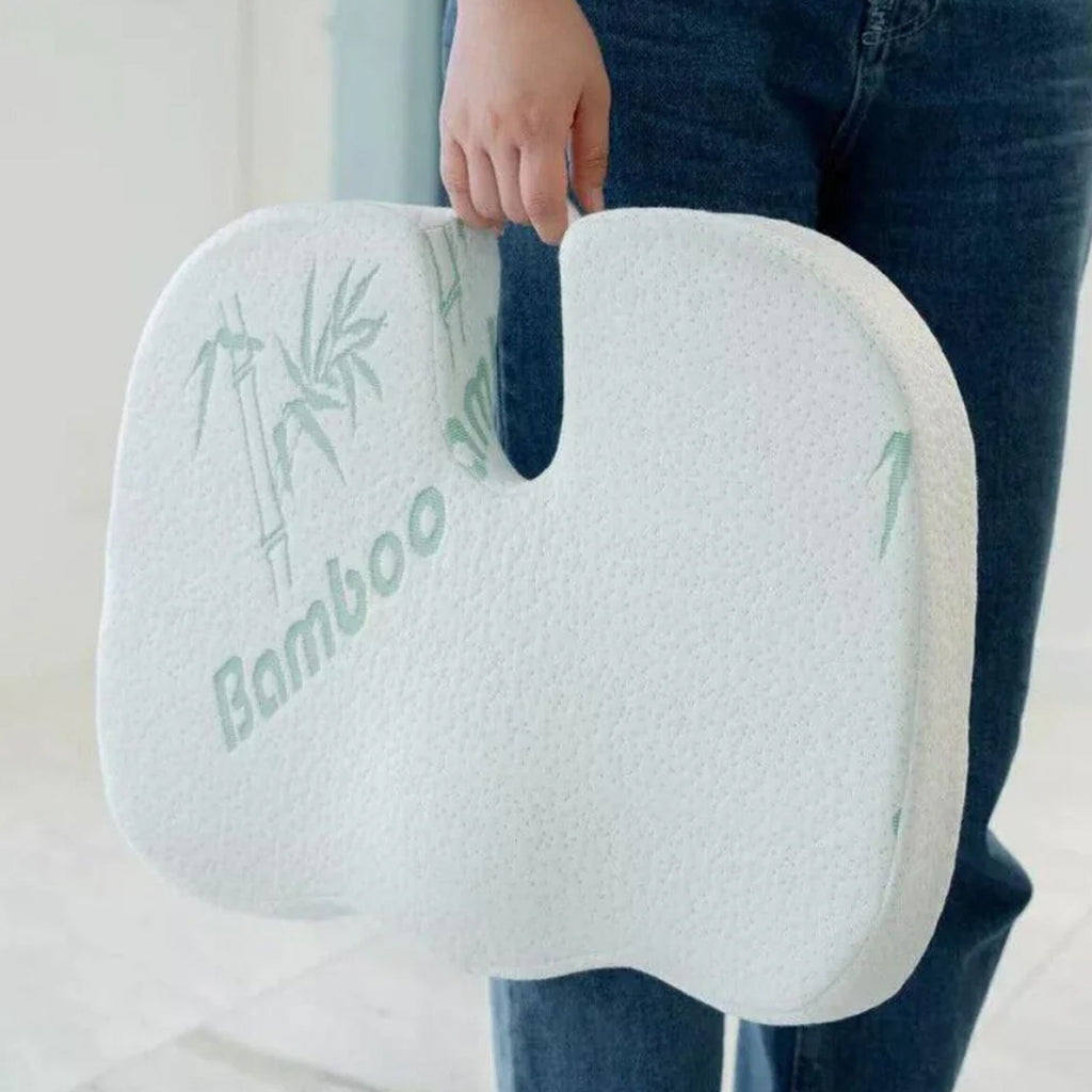 Back & Seat Cushion - Lower Back Cushion Support for Office Chair, Home, Car & Memory Foam Pillow Washable Cover