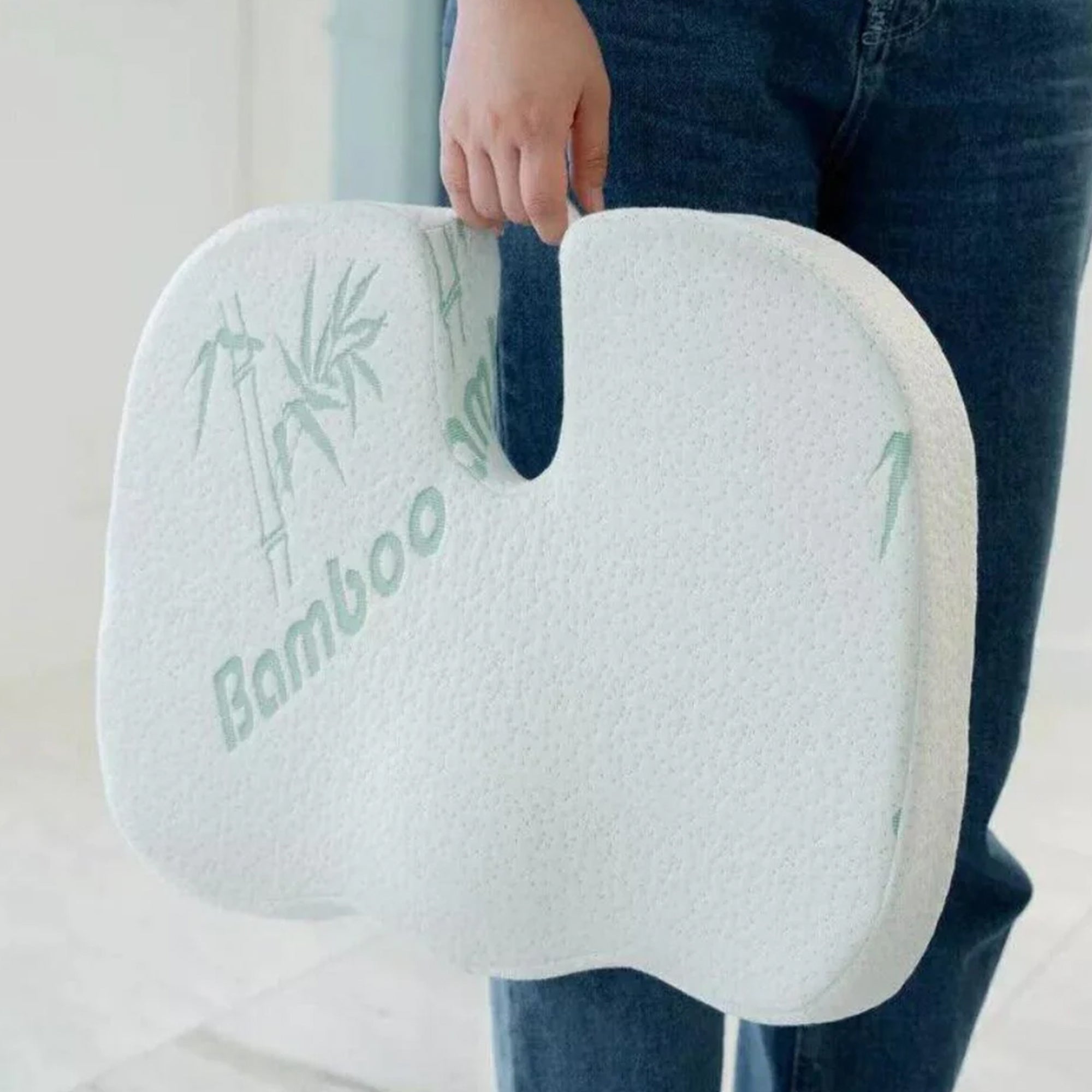 Back & Seat Cushion - Lower Back Cushion Support for Office Chair, Home, Car & Memory Foam Pillow Washable Cover