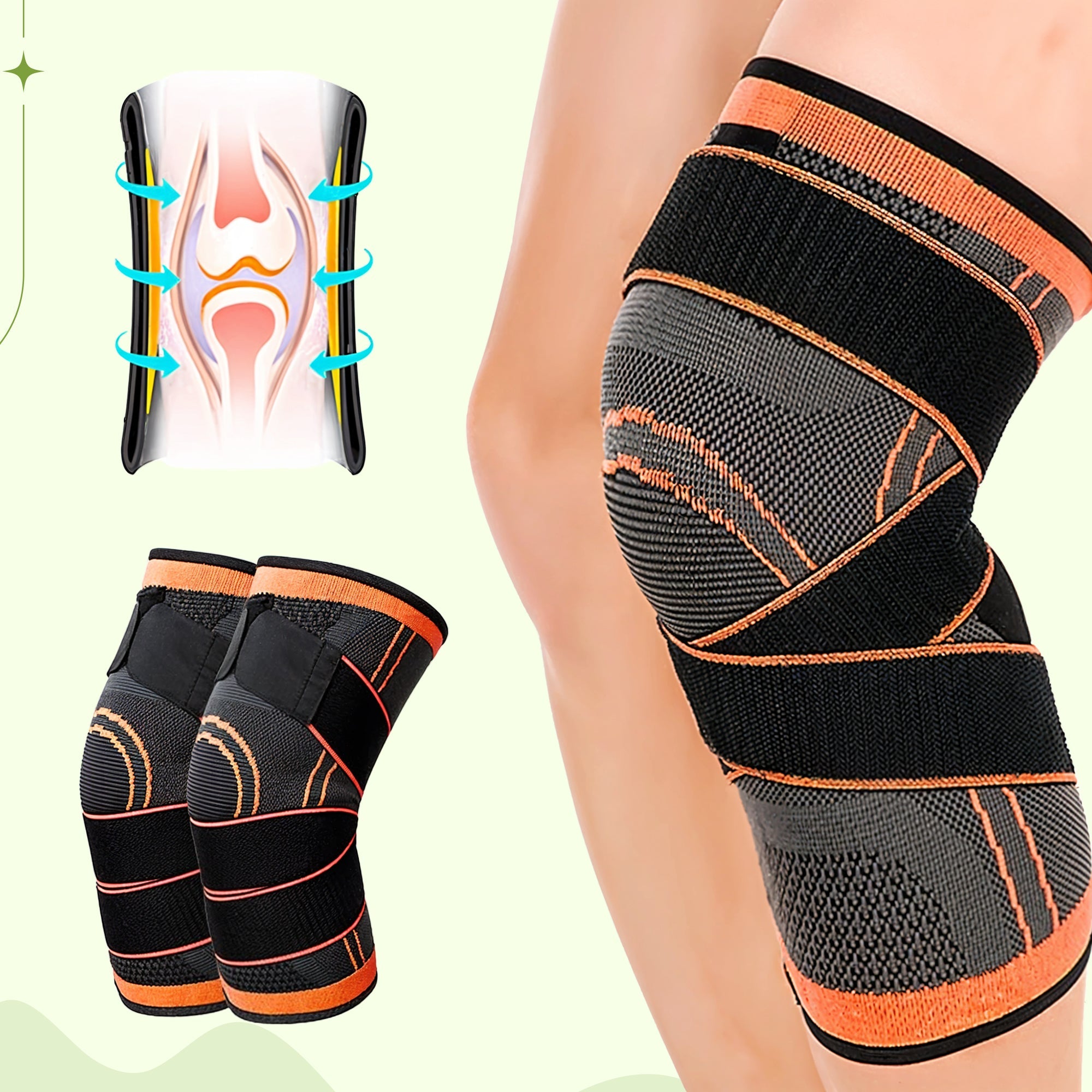 Compression Knee Support - Knee Support Braces for Women & Men, Sleeves for Running, Workout, Walking, Hiking & Sports