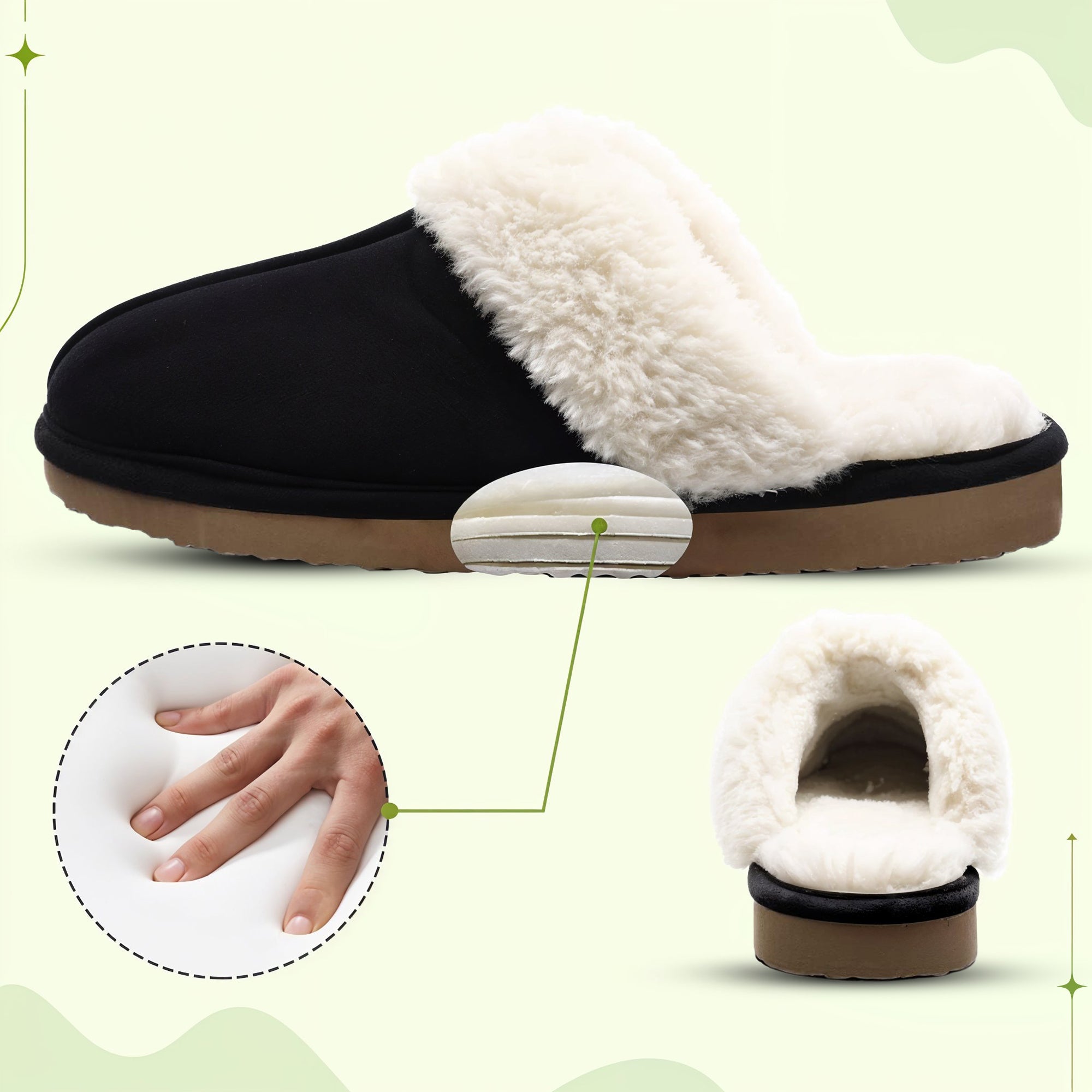 Comfy Wool Slippers - Suede upper adds style and durability