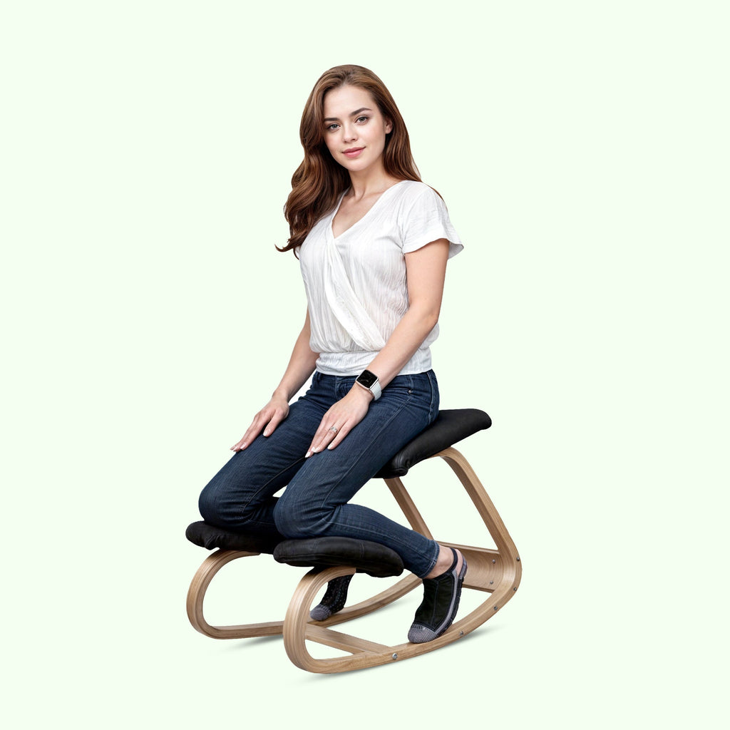 Ergonomic Wooden Kneeling Chair - Ergonomic Rocker Stool for Home and Office