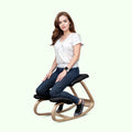Ergonomic Wooden Kneeling Chair - Ergonomic Rocker Stool for Home and Office