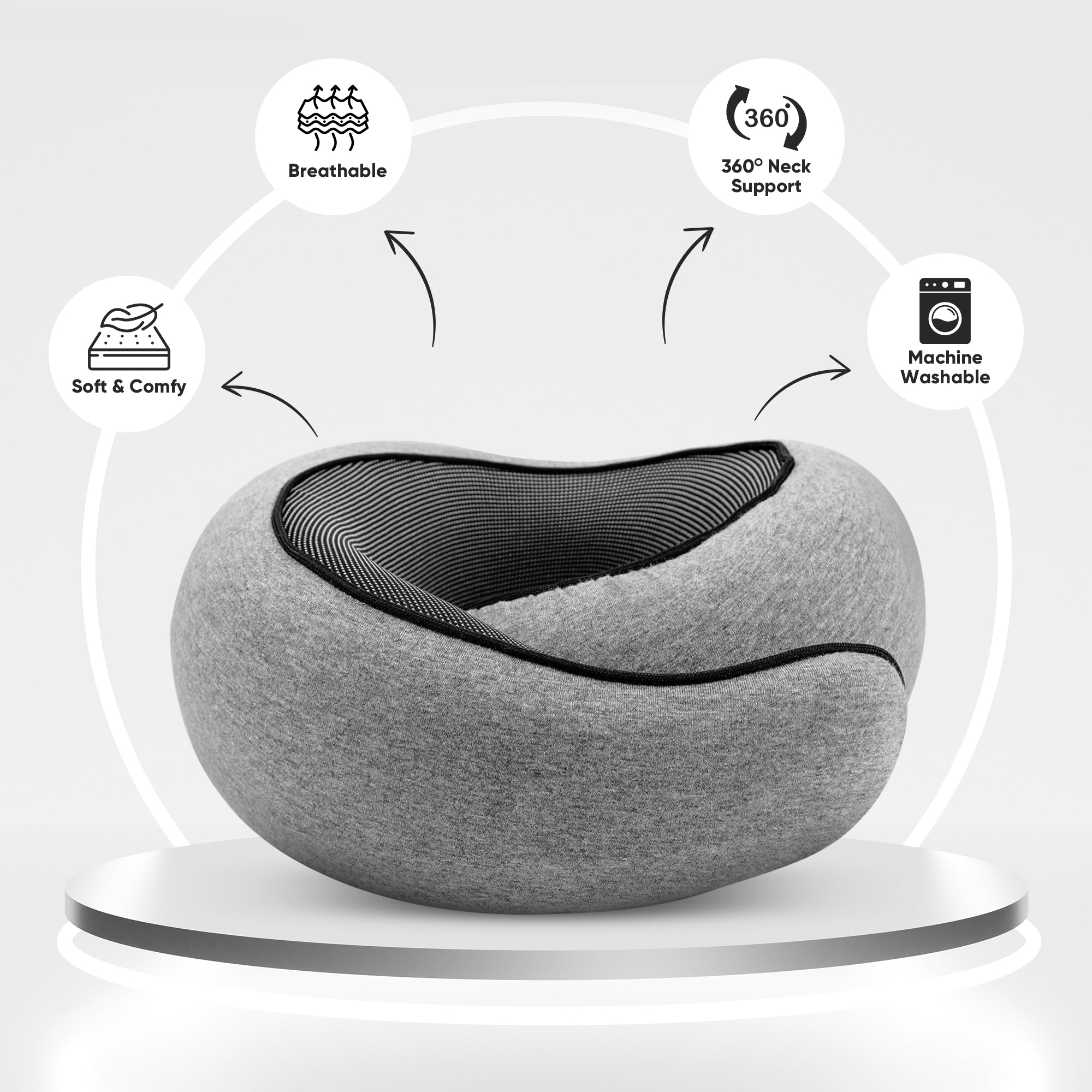Travel Neck Pillow - Comfortable and Full Neck Support
