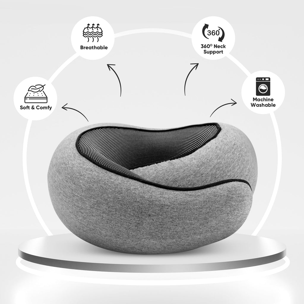 Travel Neck Pillow - Comfortable and Full Neck Support
