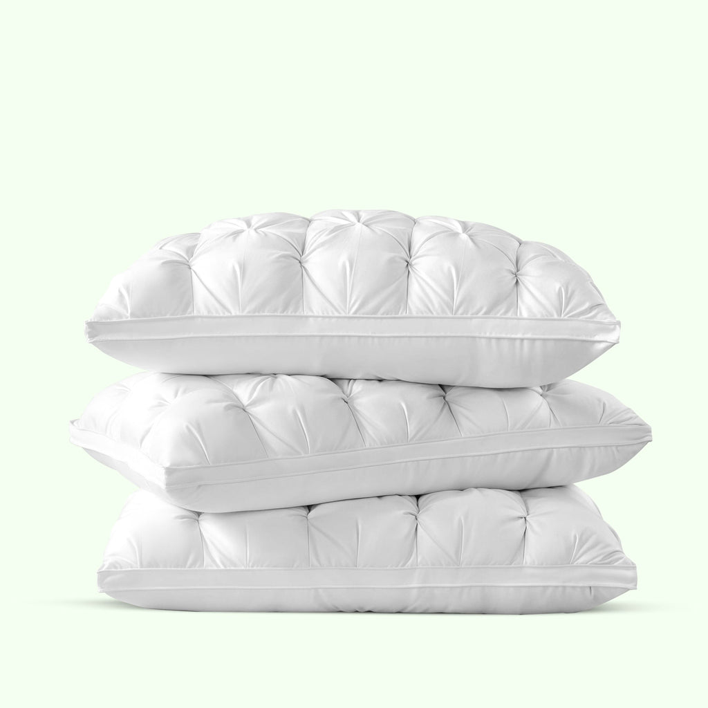 Luxury Goose Down Pillow - Support for Side & Back Sleepers