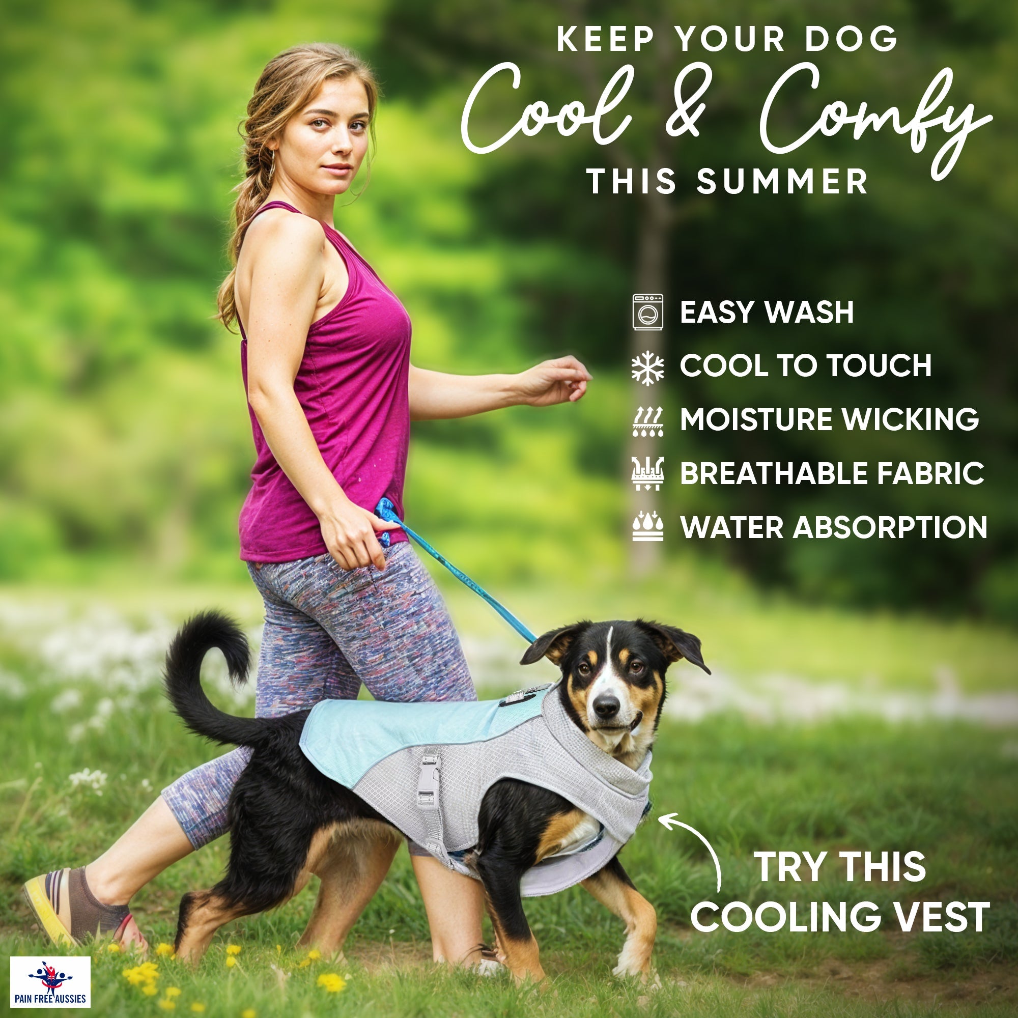 Pet Dog Summer Cooling Vest - Reflective Cooling and Breathable
