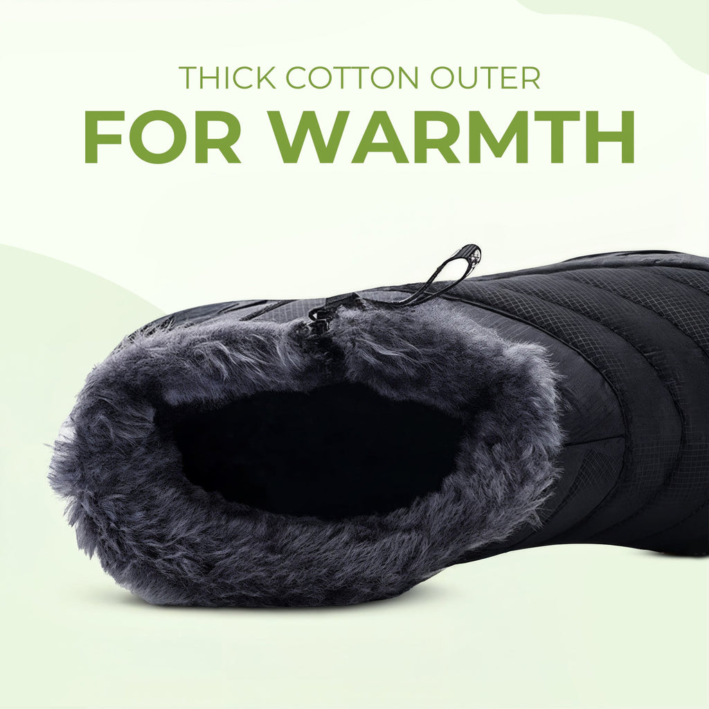 Thick Cotton Zipper Shoes with Warm Insole to Keep Feet Comfortable