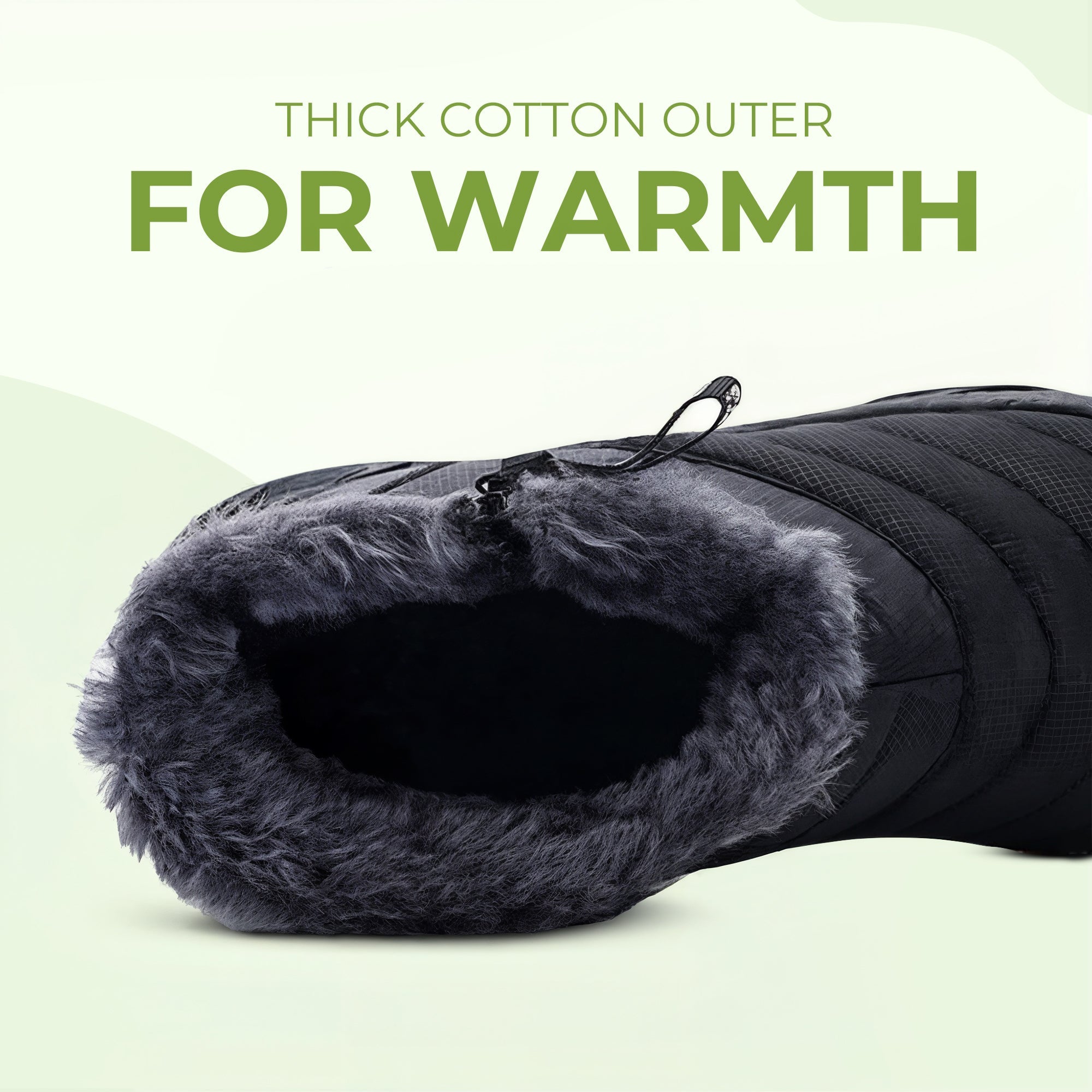 Thick Cotton Zipper Shoes with Warm Insole to Keep Feet Comfortable