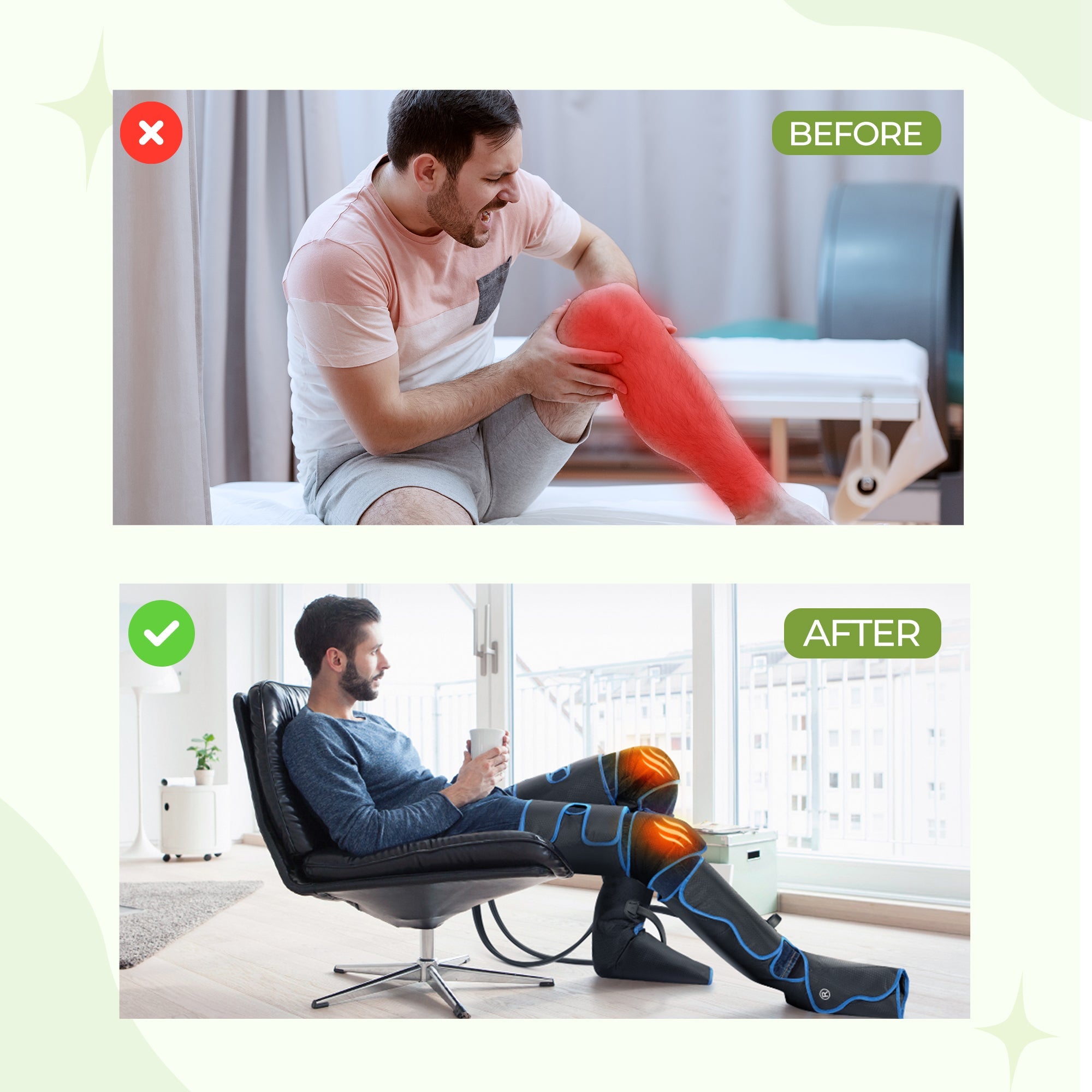 Legs Sleeves Relaxation Massager - Comes in a Pair for both legs
