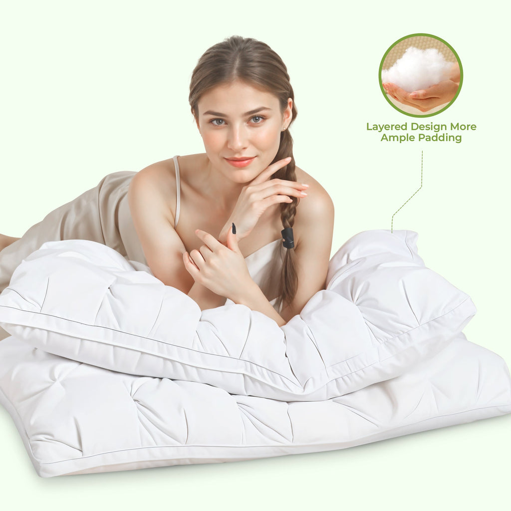 Luxury Goose Down Pillow - Support for Side & Back Sleepers