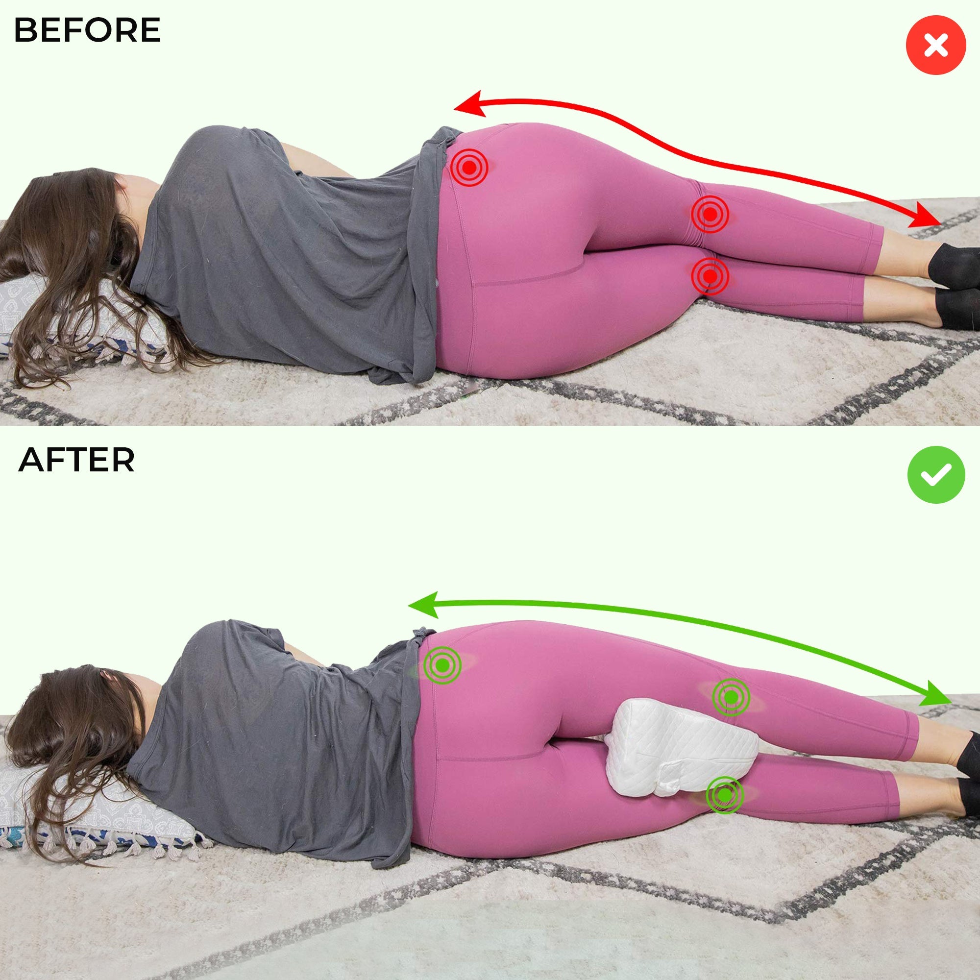 Leg & Knee Memory Foam Support Pillow