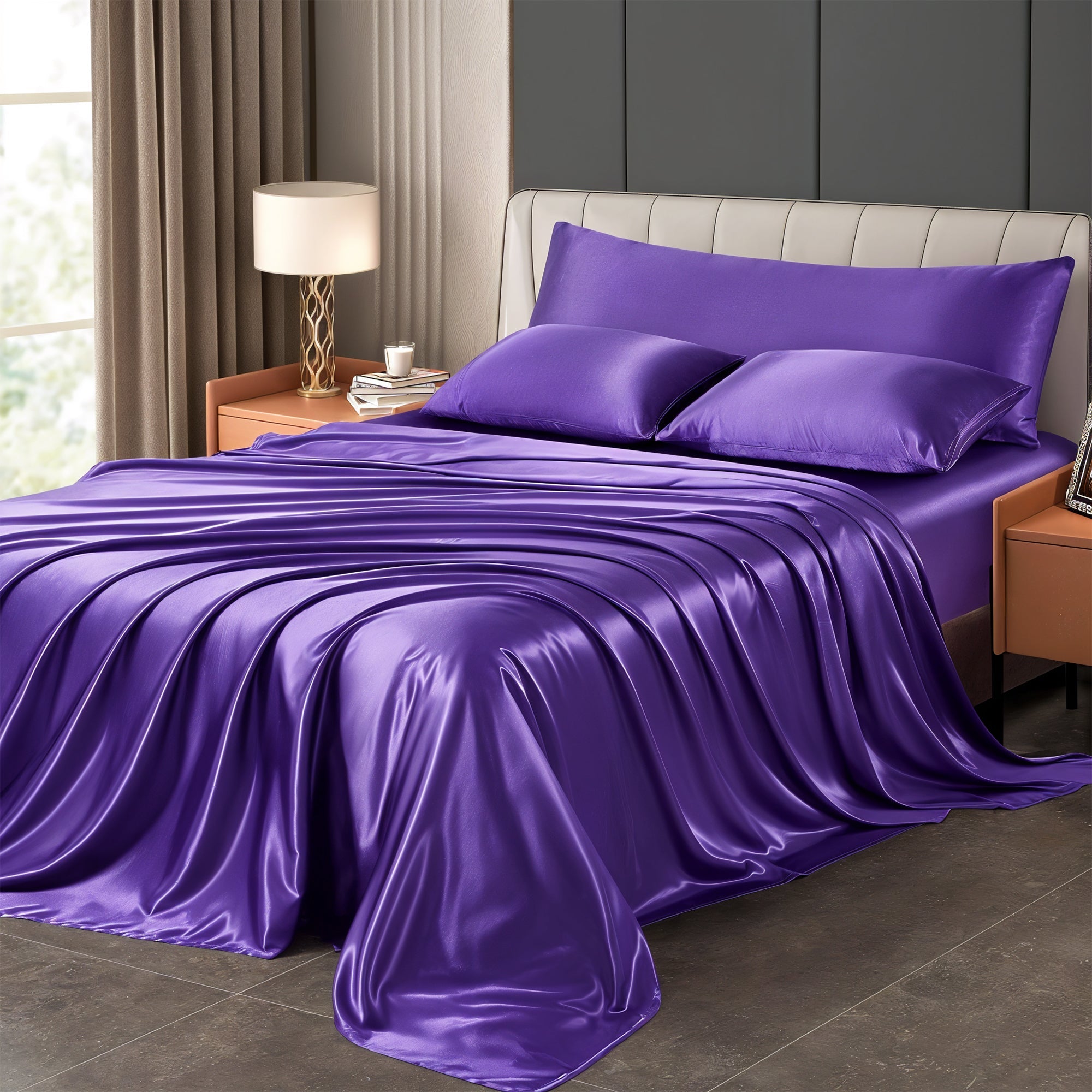 Luxury Satin Sheets - Full Size Bed Sheet Set with Deep Pockets
