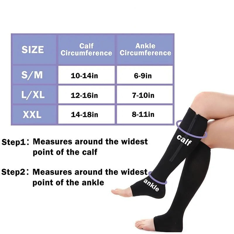 Compression Zip Socks for Nurses & Runners