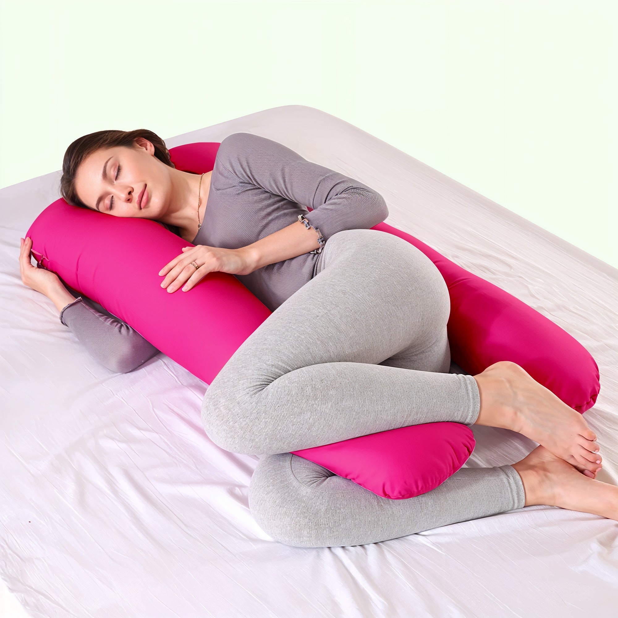 Pregnancy Pillow for Breastfeeding, Sleeping & Support for Back, Hips, Legs, Belly