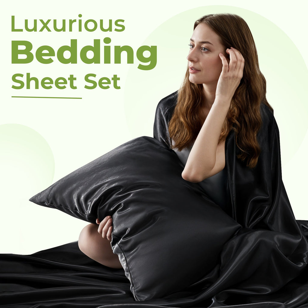 Luxury Satin Sheets - Full Size Bed Sheet Set with Deep Pockets