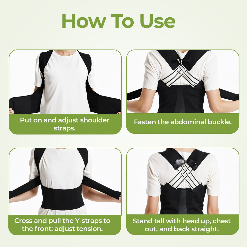 Adjustable Back Support Wearable Belt with FREE Massage Roller