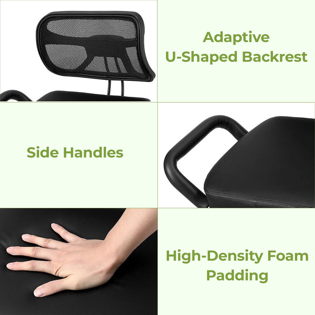 Kneeling Office Chair with Back Support - Stool with Smooth Casters