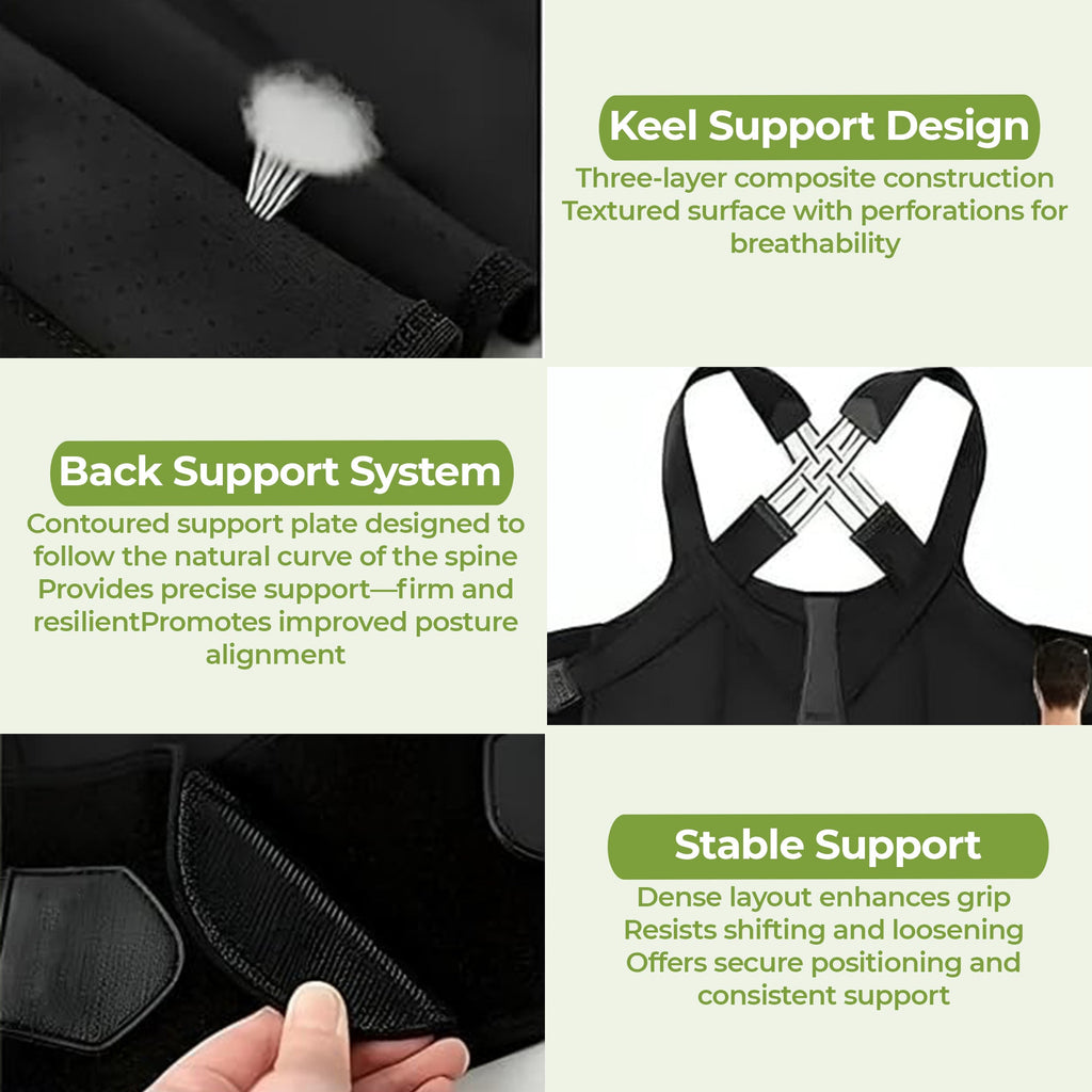 Adjustable Back Support Wearable Belt with FREE Massage Roller