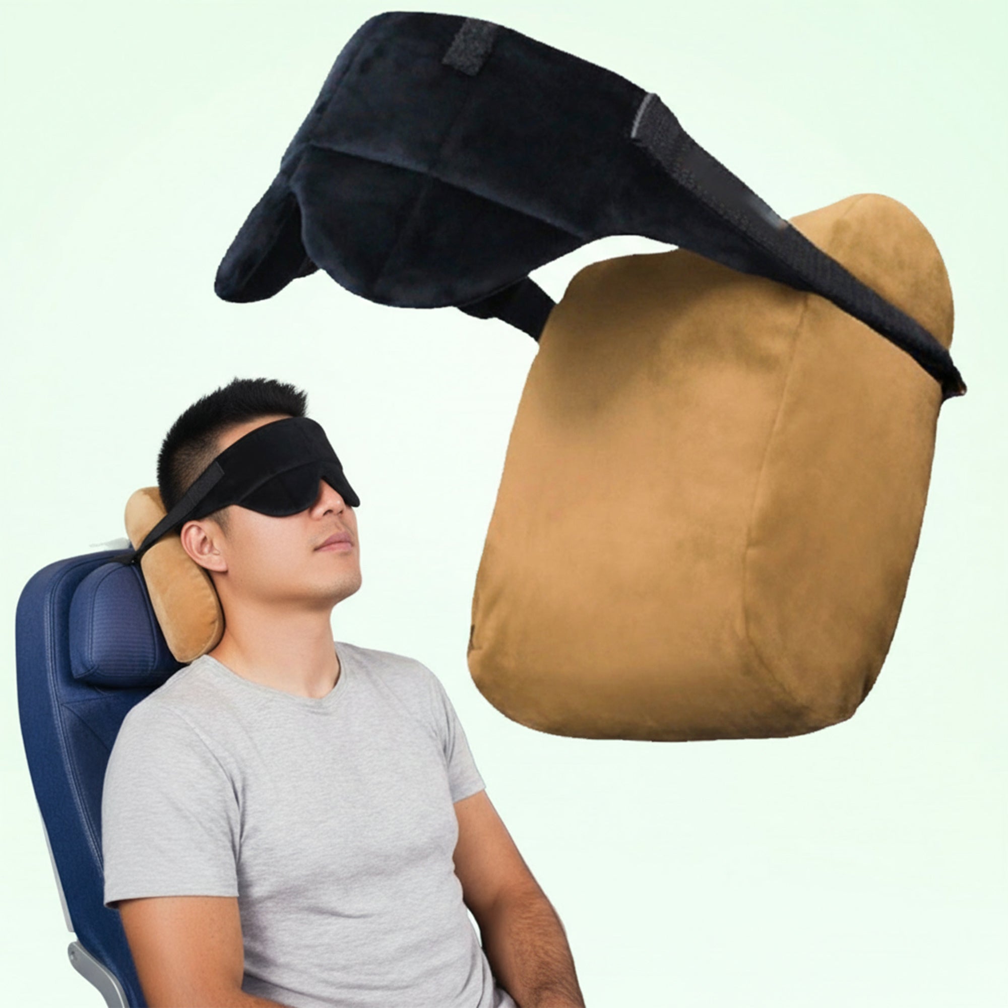 Easy Hold Travel Pillow – Neck Support with Sleeping Mask for Flights