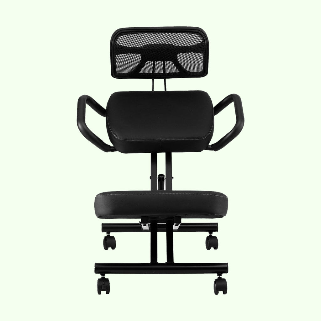 Kneeling Office Chair with Back Support - Stool with Smooth Casters