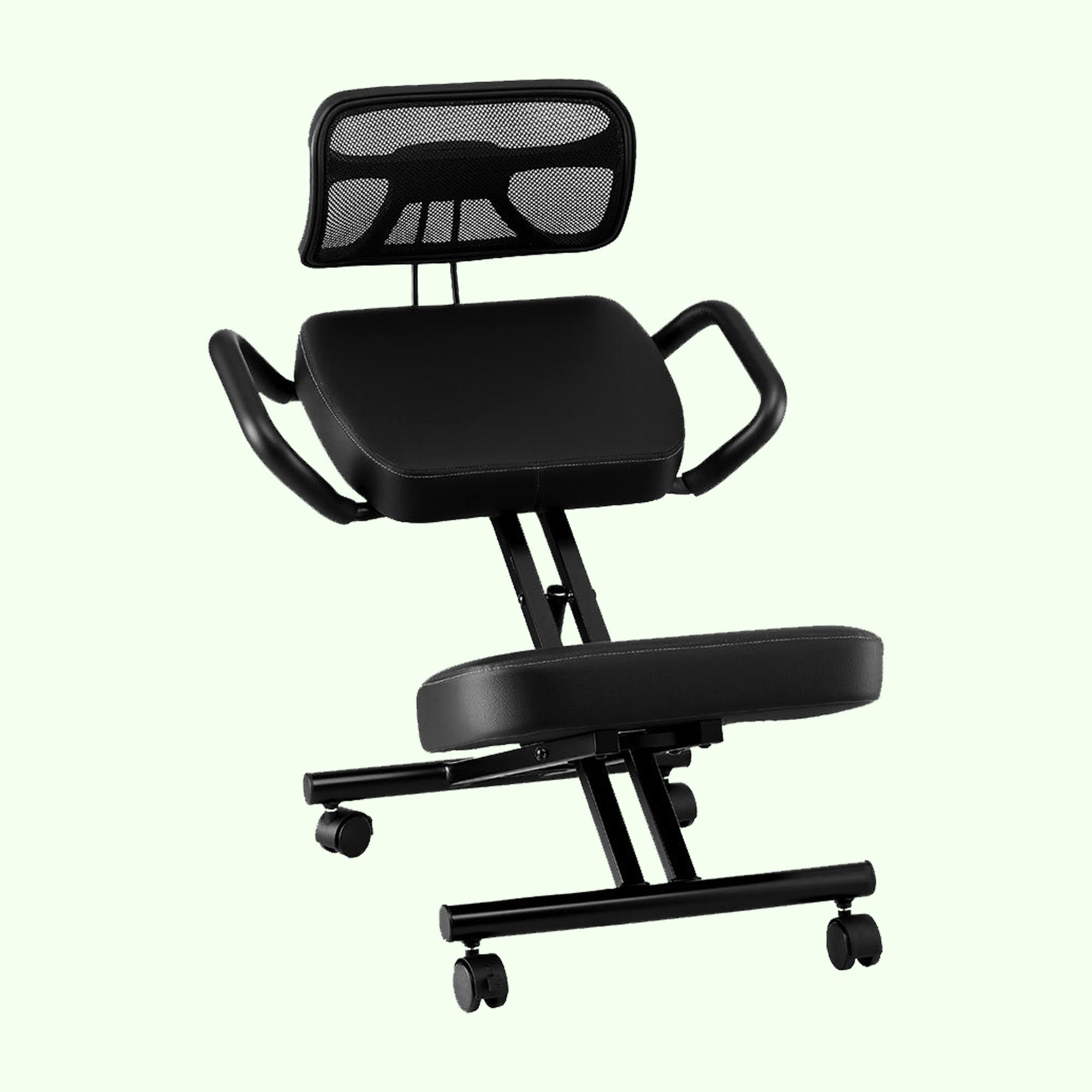 Kneeling Office Chair with Back Support - Stool with Smooth Casters