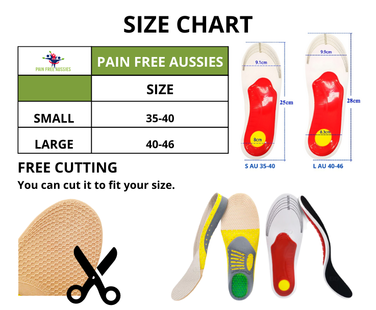 Gel Insoles for Shoes -  All Day Comfort for Arch Support & Trim Inserts to Fit Shoes