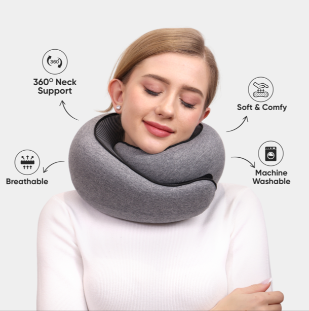 Travel Neck Pillow - Comfortable and Full Neck Support